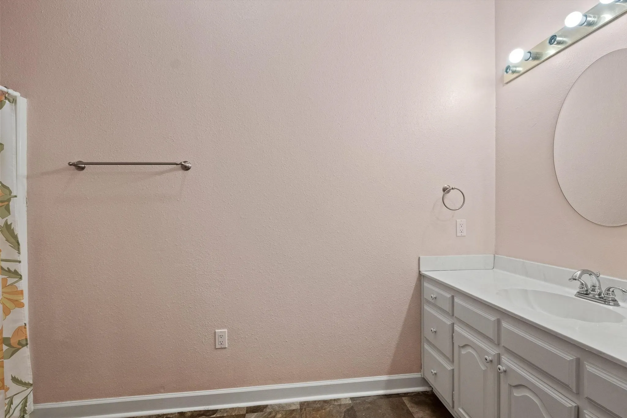 Full bathroom in separate apartment/guest quarters (ADU) with shower, toilet and single vanity