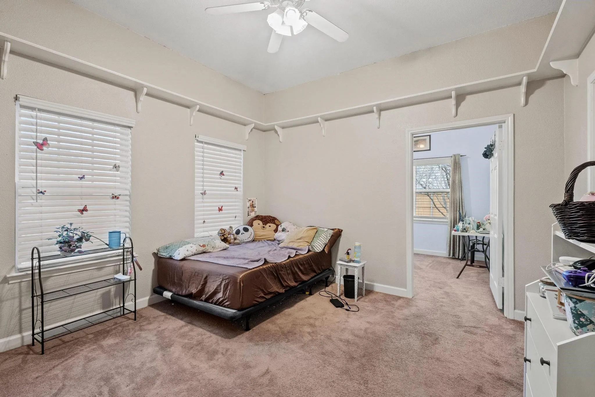 Full bedroom that leads to the office in the separate apartment/guest quarters (ADU)