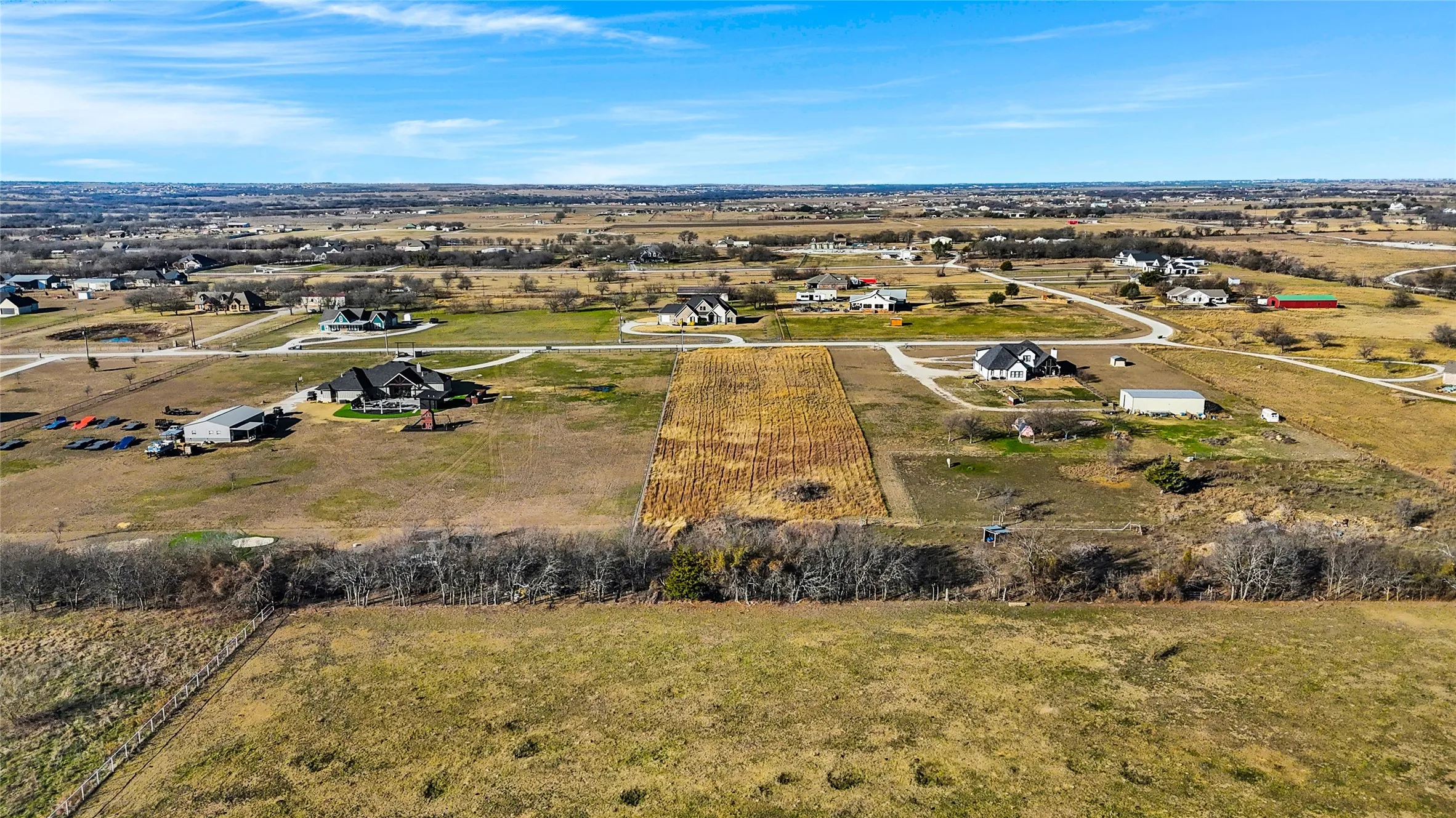 Aerial view looking west.