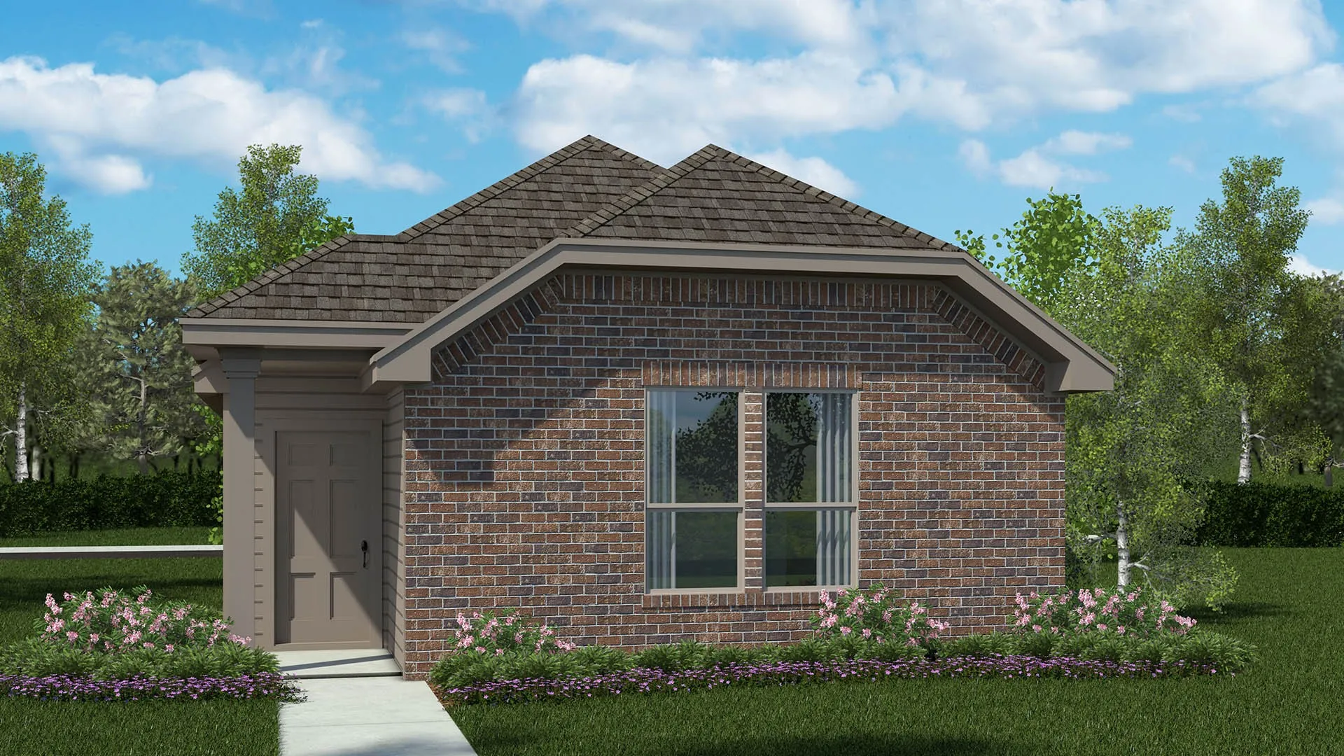 Front Elevation - D.R. Horton's Acorn Floorplan Elevation B - All Home and community information, including pricing, included features, terms, availability and amenities, are subject to change at any time without notice or obligation. All Drawings, pictures, photographs, video, square footages, floor plans, elevations, features, colors and sizes are approximate for illustration purposes only and will vary from the homes as built.