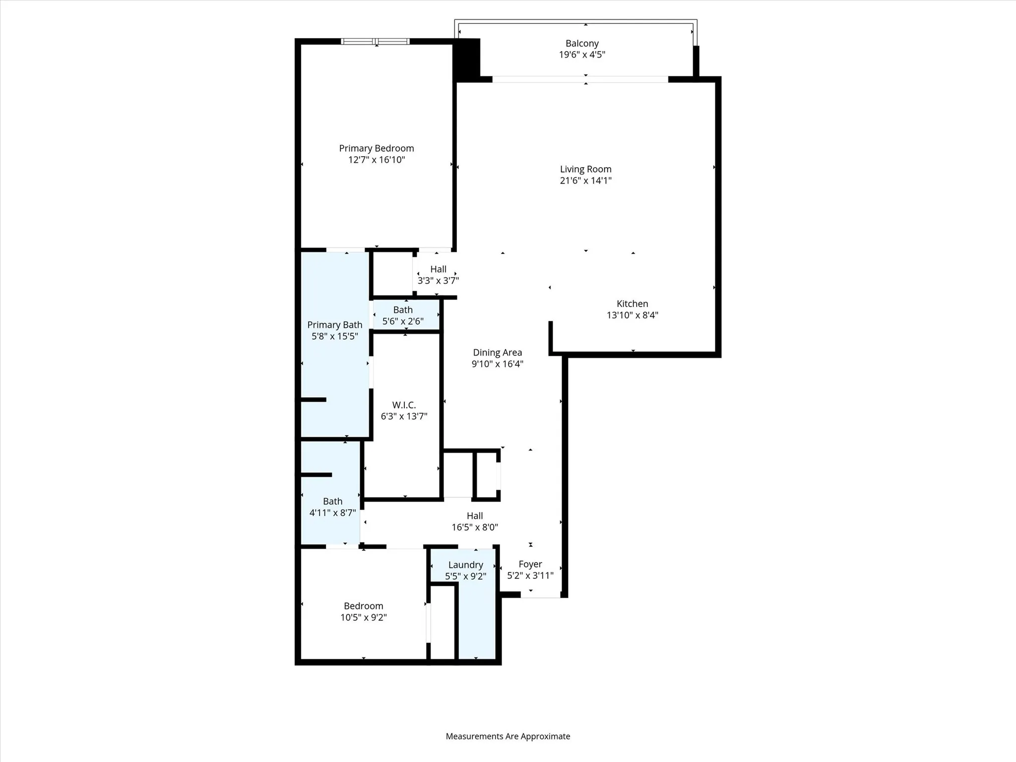 View of property floor plan with approximate measurements.