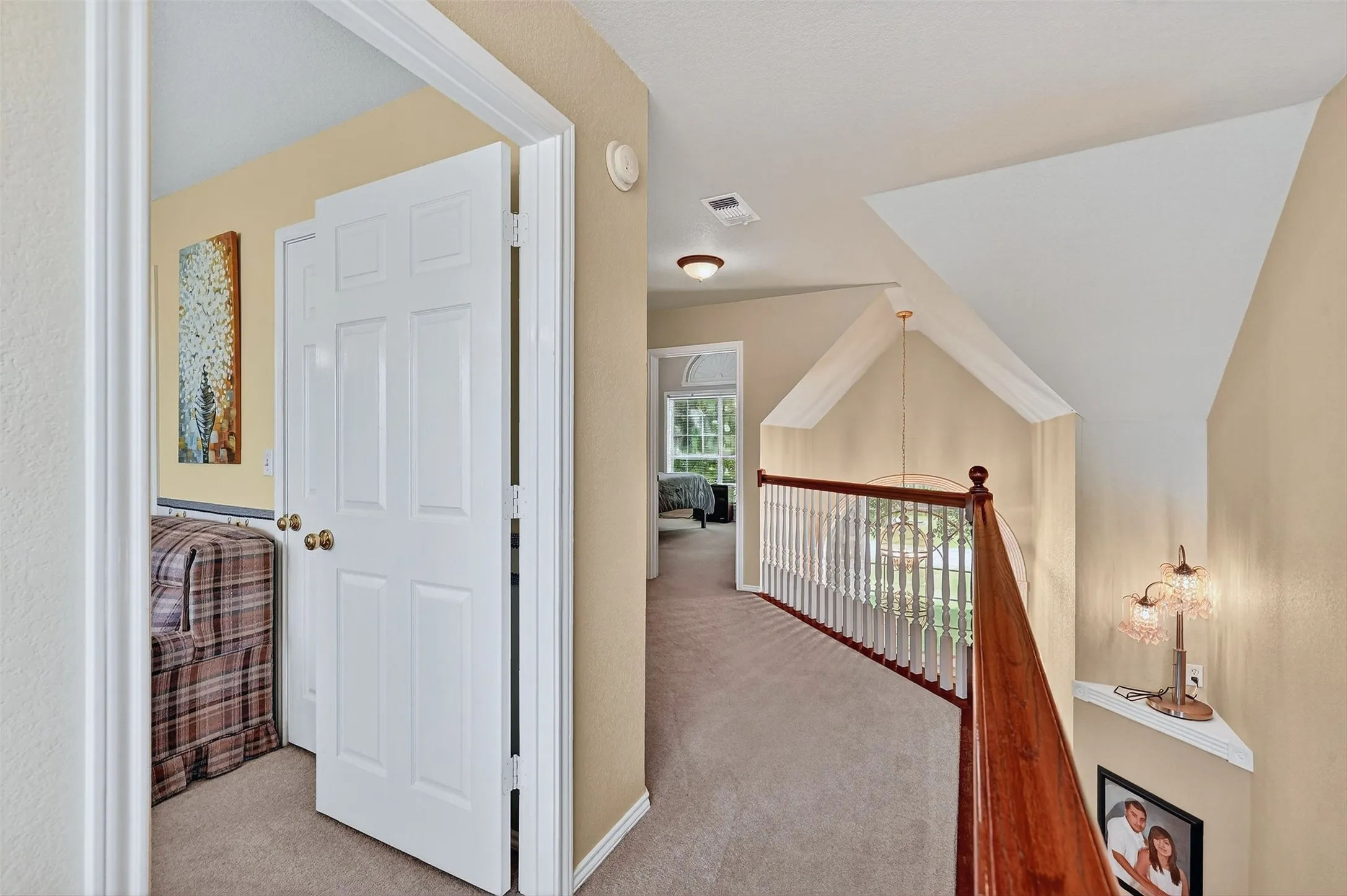 Hall with carpet flooring