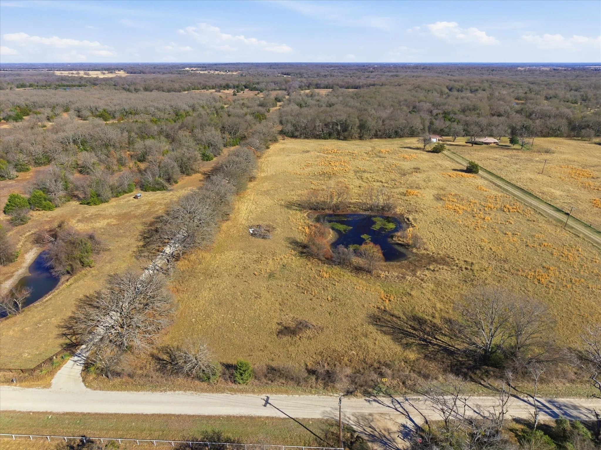 Aerial view of sparsely populated area