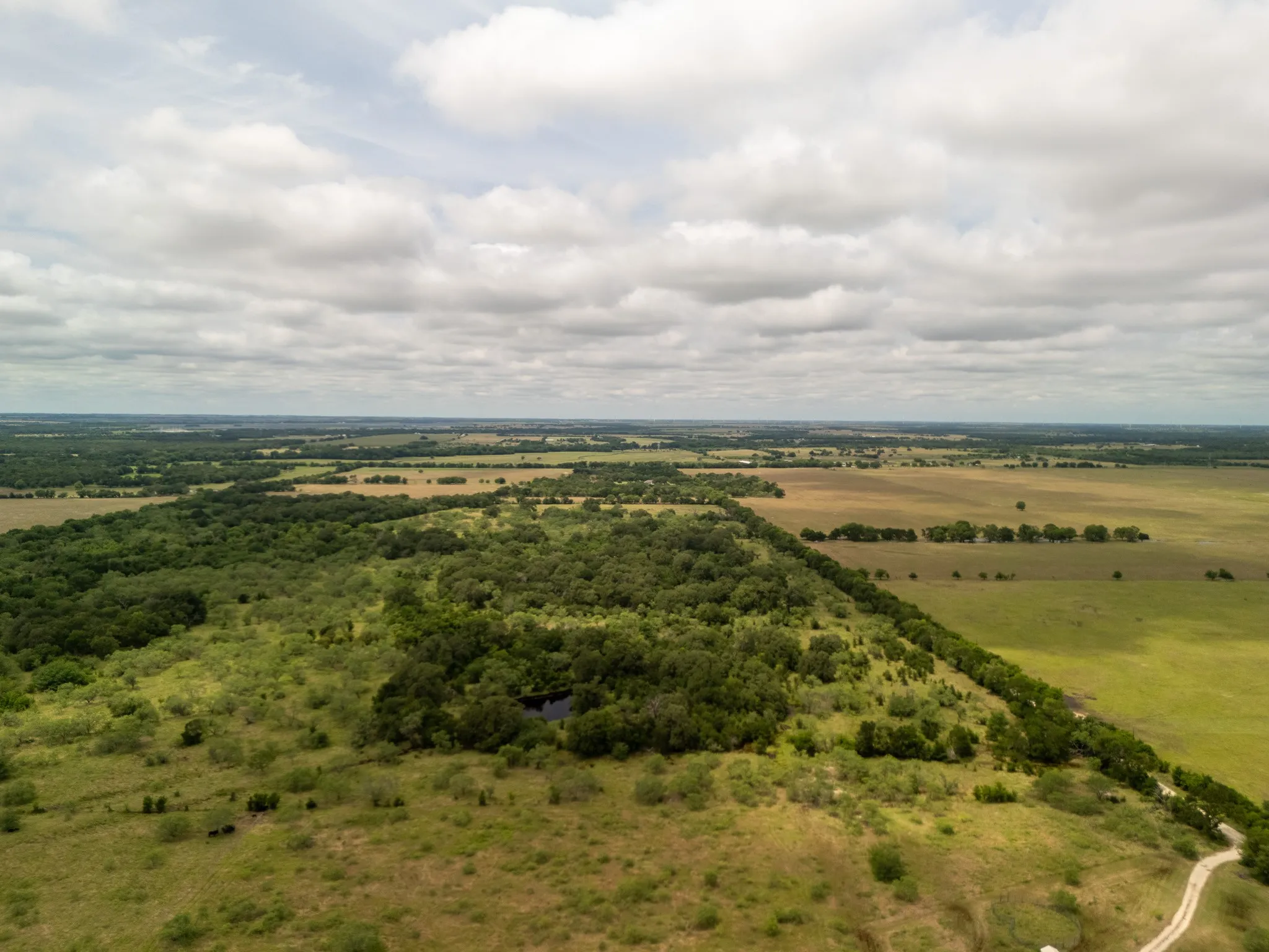 Aerial view of sparsely populated area