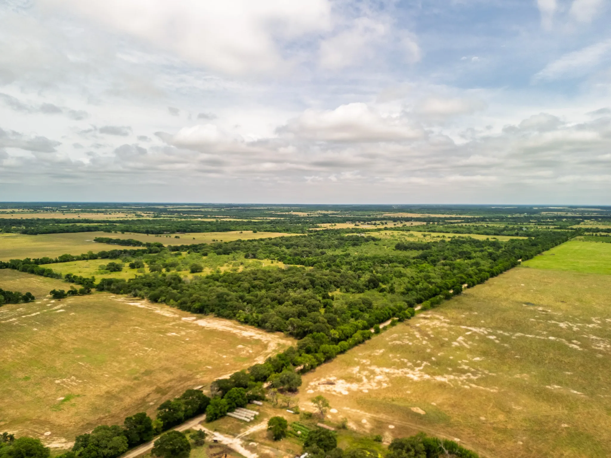 Aerial view of sparsely populated area