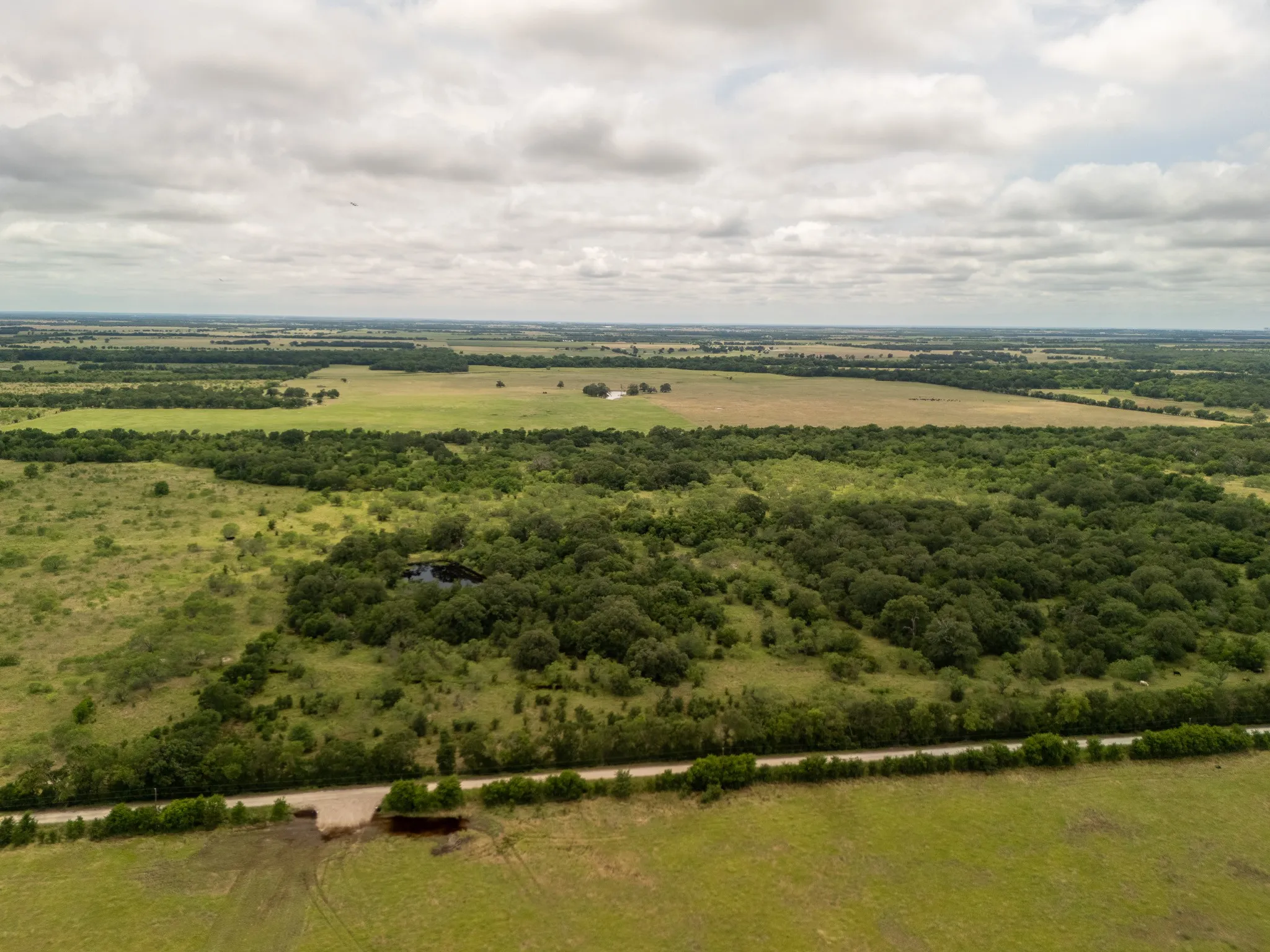 Aerial view of sparsely populated area