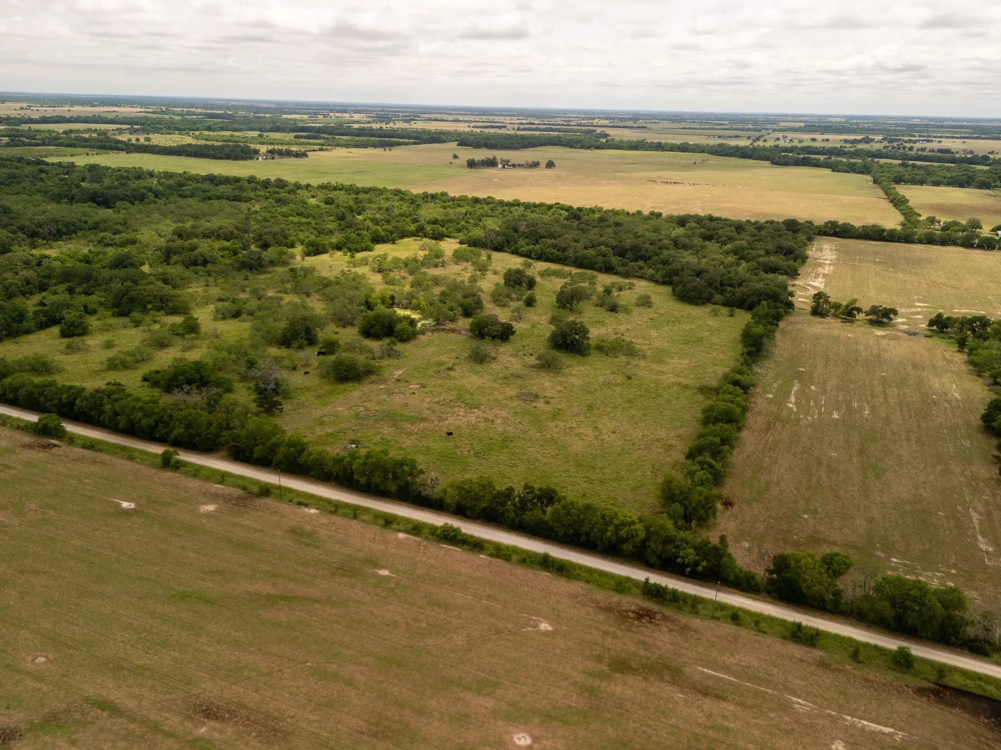 Aerial view of sparsely populated area