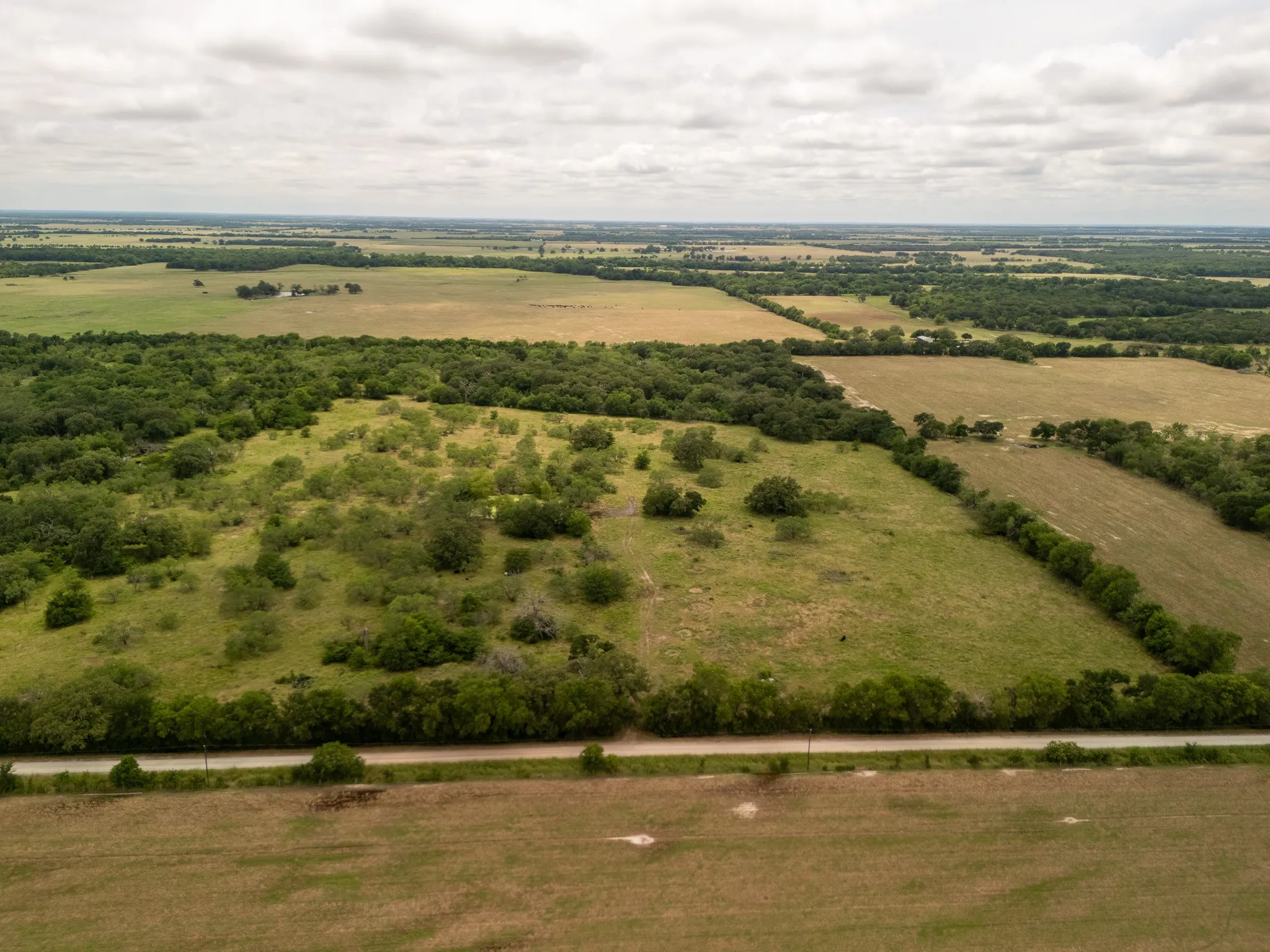 Aerial view of sparsely populated area