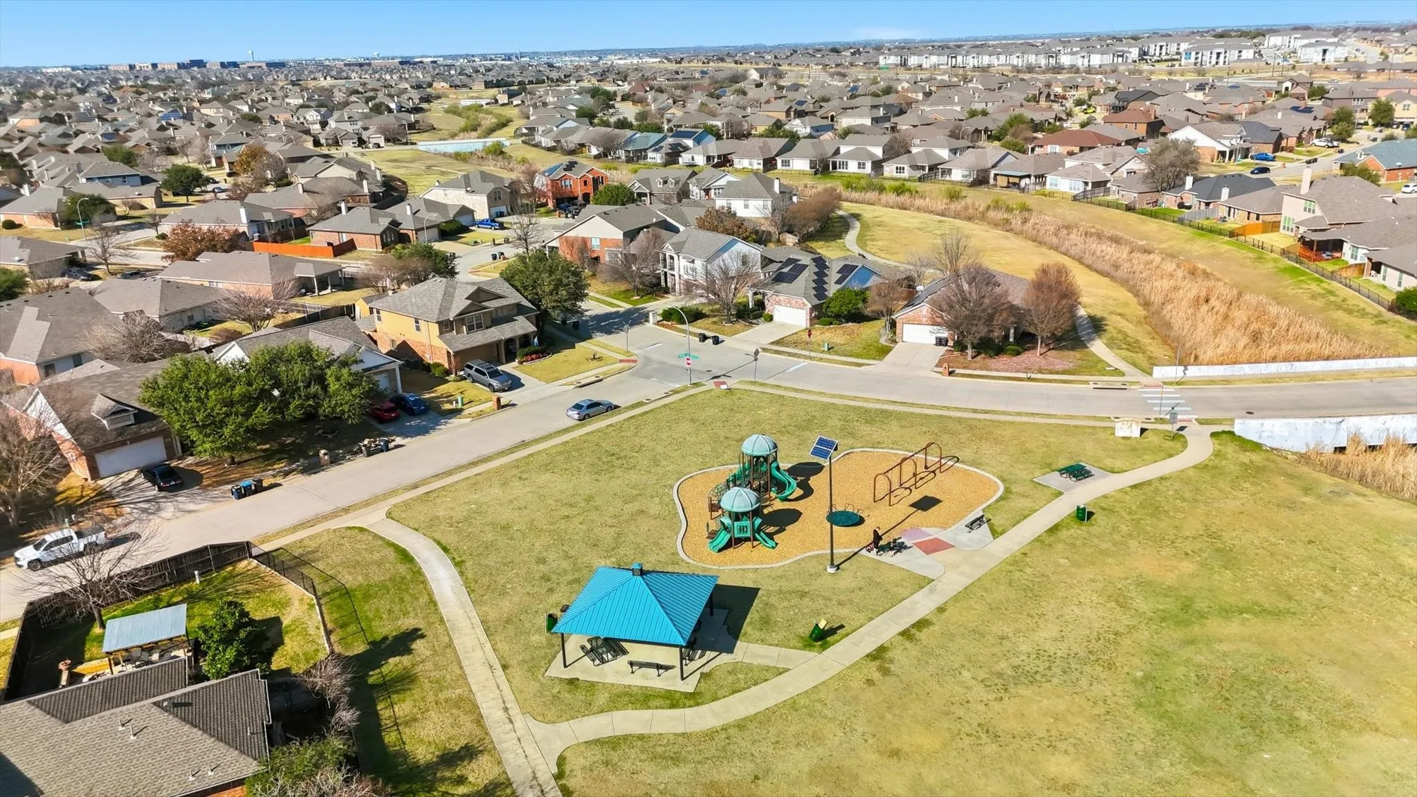 Aerial view of community