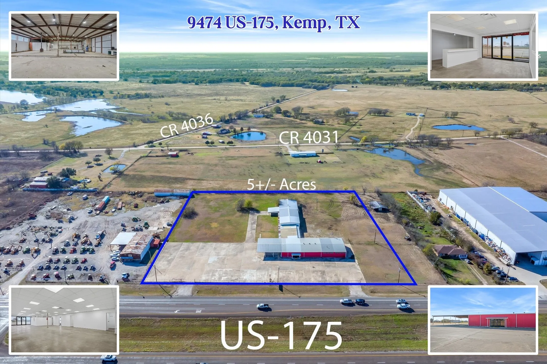 Office For Sale in Kaufman County , 9474 HWY 175, Kemp, Texas 75143, 0, 0, Garage spaces, 20,568 Sqft, built in 1990, Preowned, mls#21146136, Real Estate Agent in Kemp, Homes For Sale in Kaufman county, Homes For Sale in Kemp, Realtor in Kemp Texas, Real Estate Brokerage Independent Realty Texas, Luminita Cordes Realtor