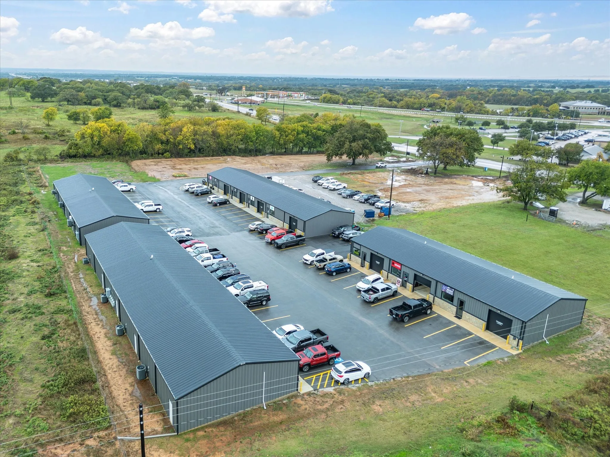 Bird's eye view of a commercial area