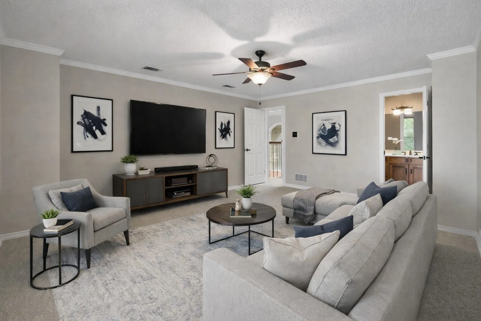 Upstairs Bedroom could be a movie or game room Virtually staged