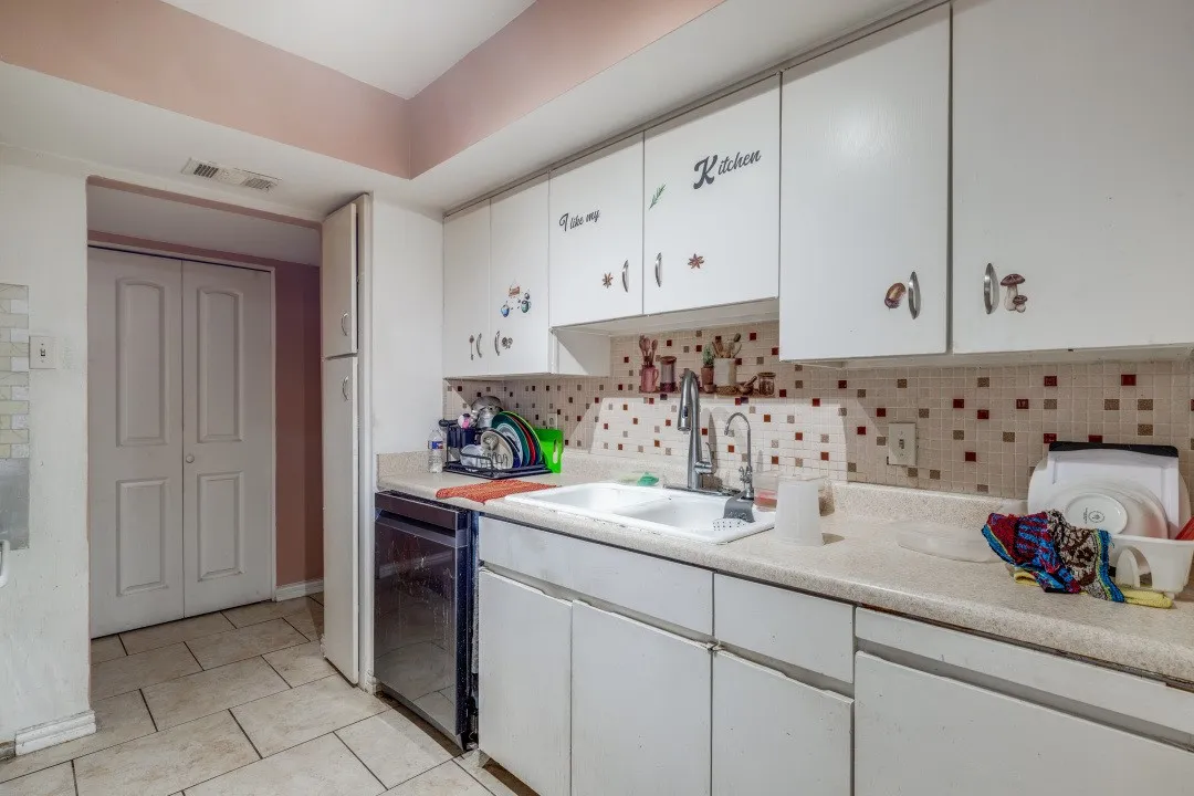 Kitchen workspace with tile counters