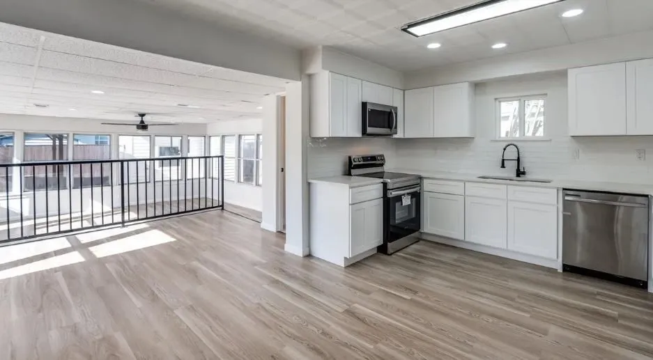 Dining, Kitchen, light filled sunroom