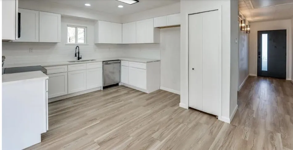 Open Kitchen, dining, and entry way