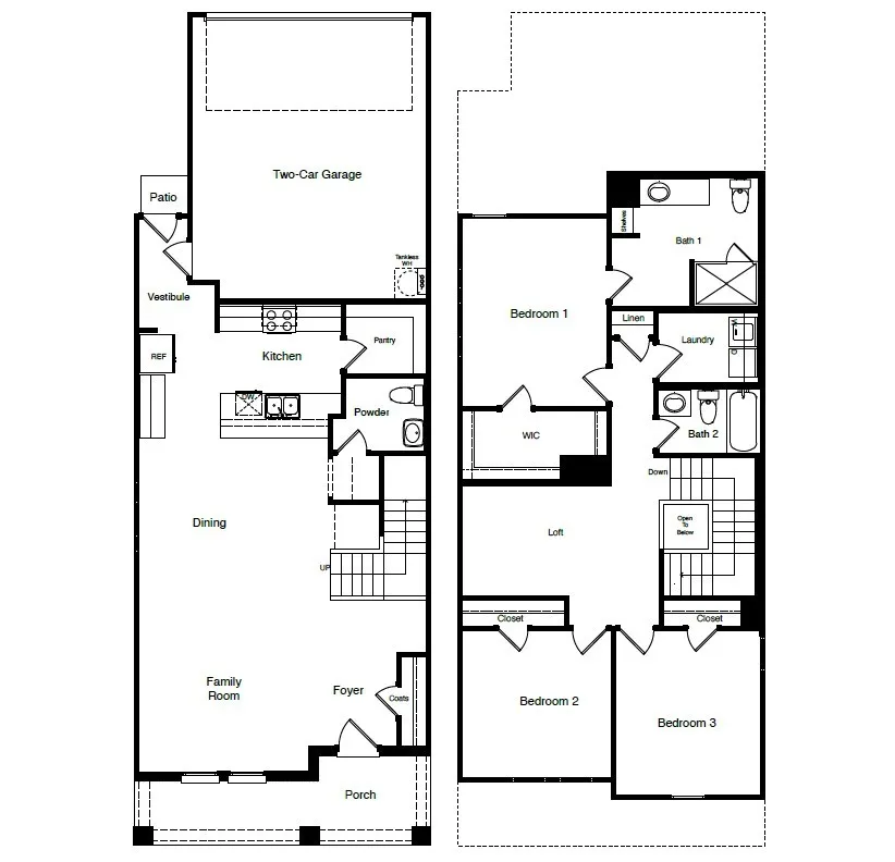 D.R. Horton's  Nutmeg Floorplan - All Home and community information, including pricing, included features, terms, availability and amenities, are subject to change at any time without notice or obligation. All Drawings, pictures, photographs, video, square footages, floor plans, elevations, features, colors and sizes are approximate for illustration purposes only and will vary from the homes as built.