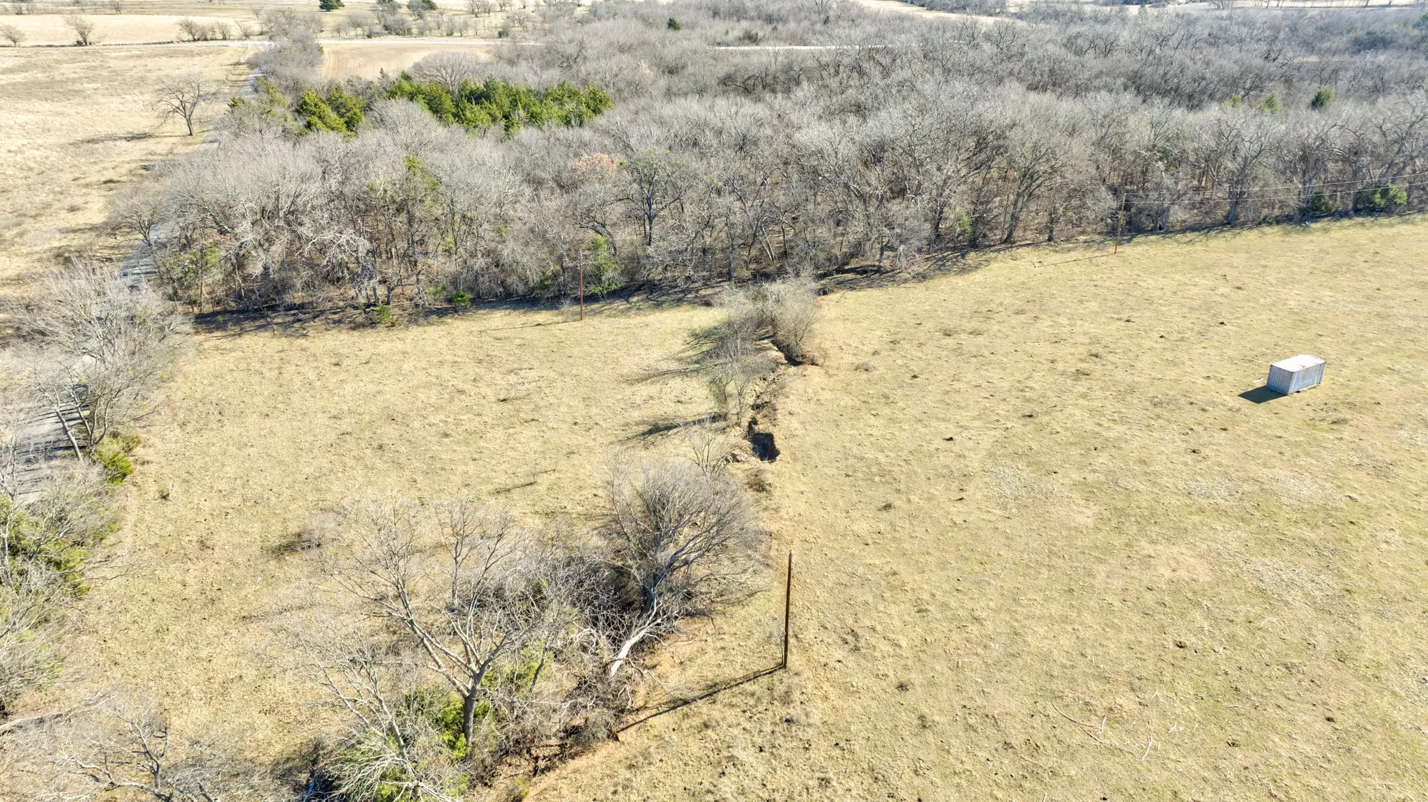 Aerial view of sparsely populated area