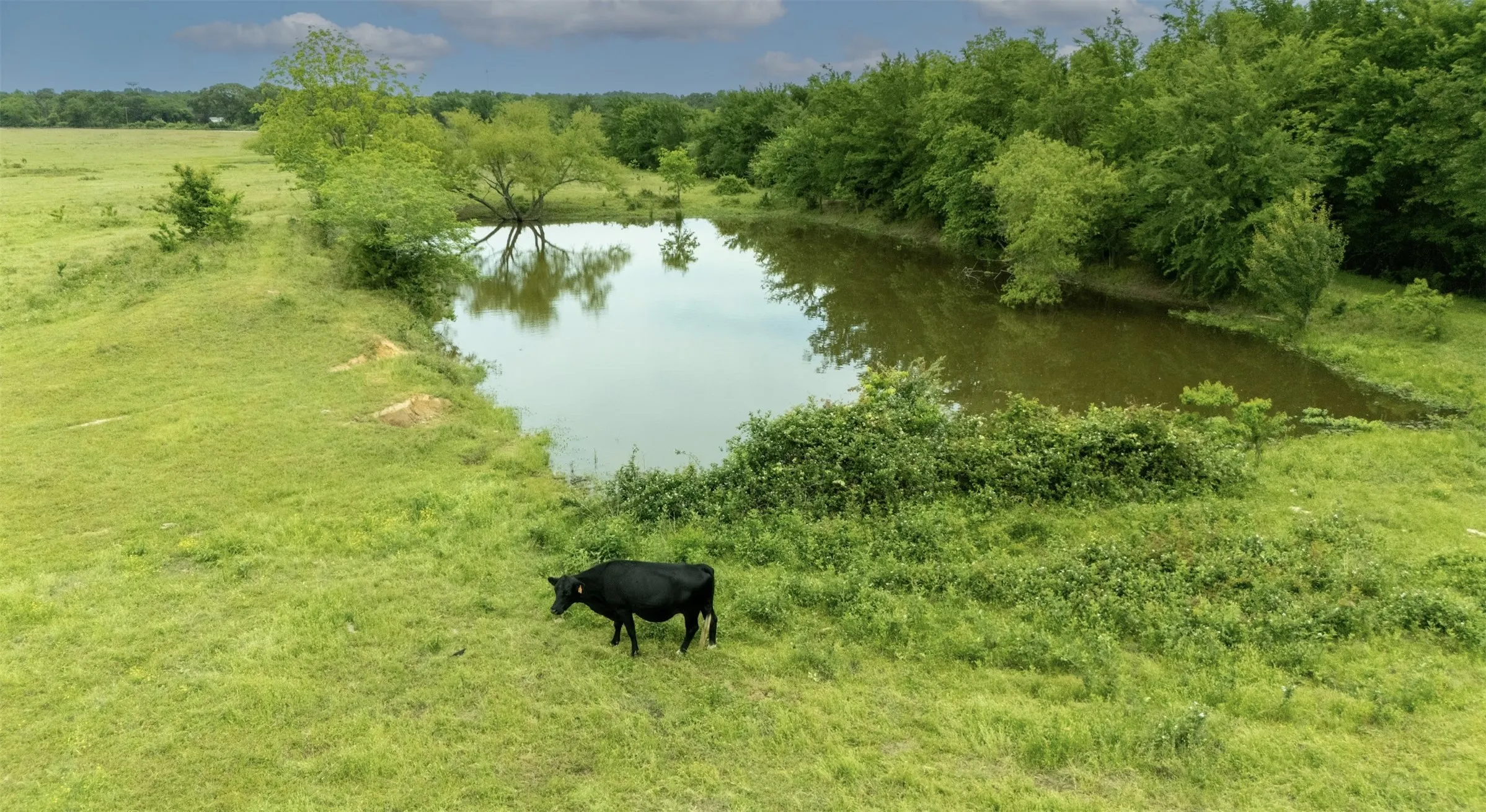 Water view with rural landscape
