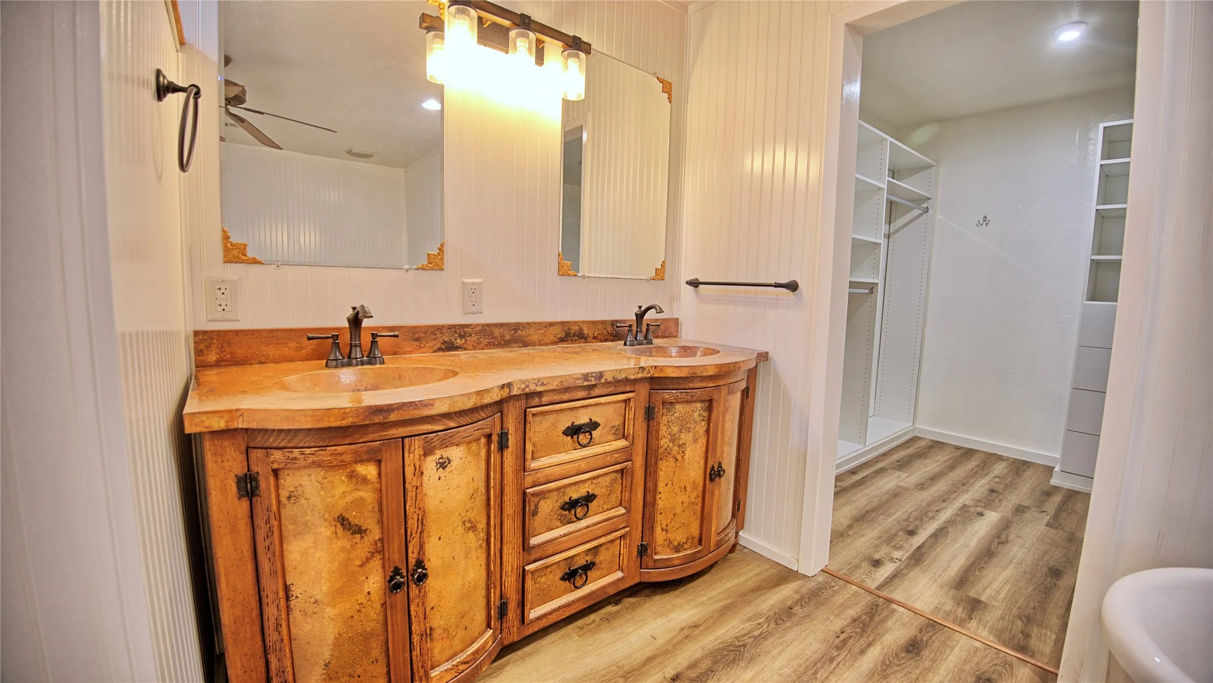 Primary bathroom with double sinks
