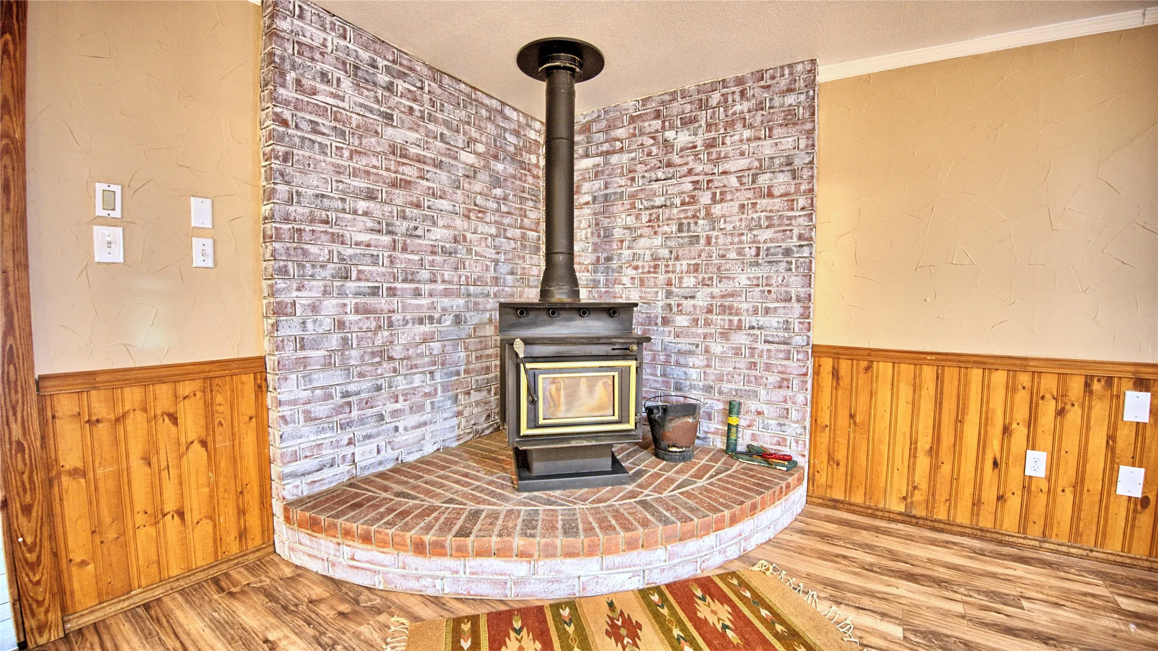 Wood burning stove, heats the whole house