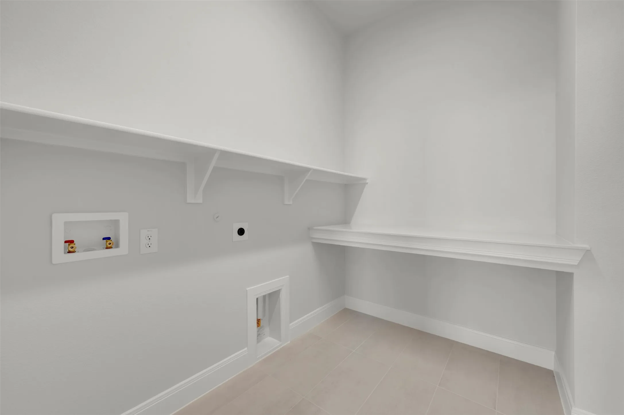 Laundry room with hookup for a washing machine, light tile patterned floors, gas dryer hookup, and hookup for an electric dryer