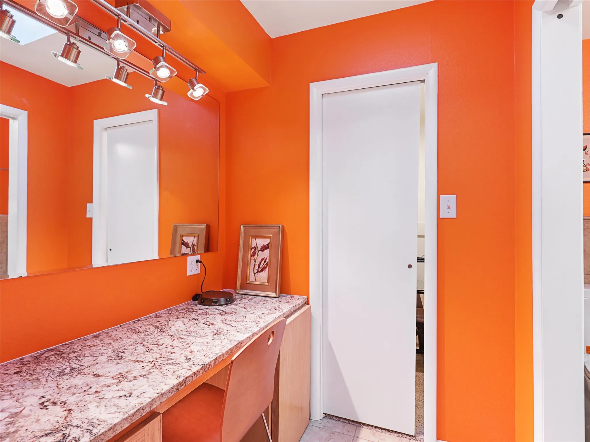 Dressing area with generous built-in storage and organization