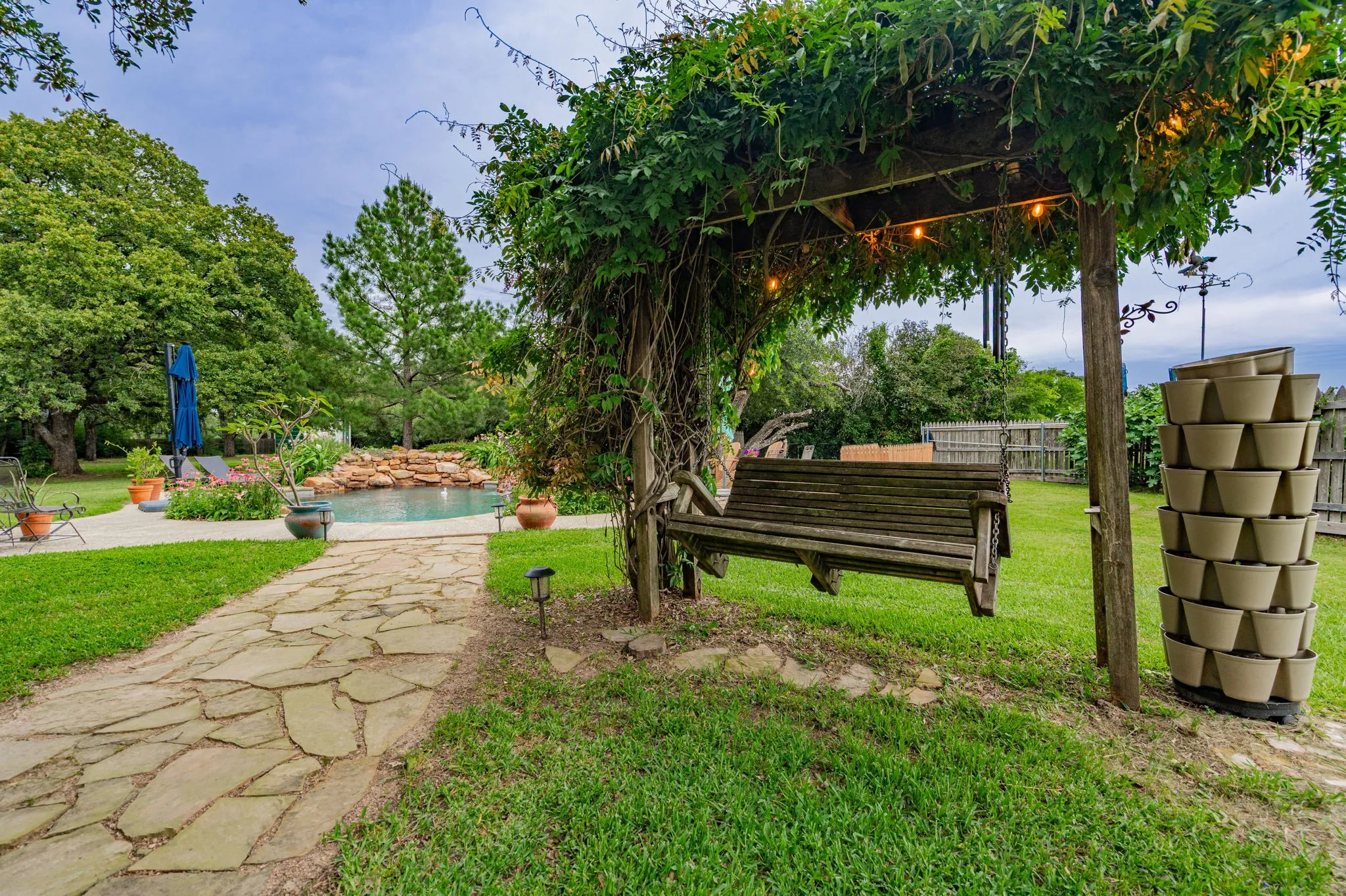Walking path to pool