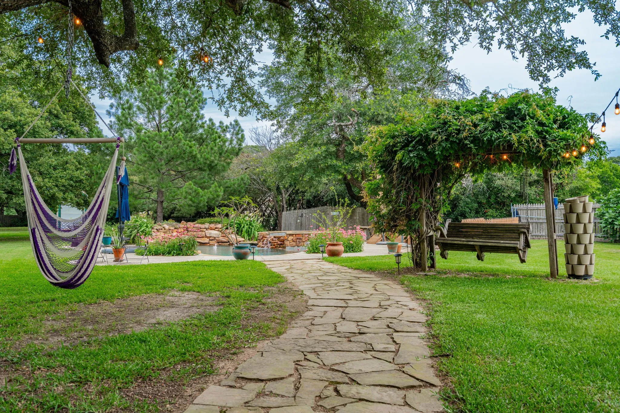 Walking path to pool