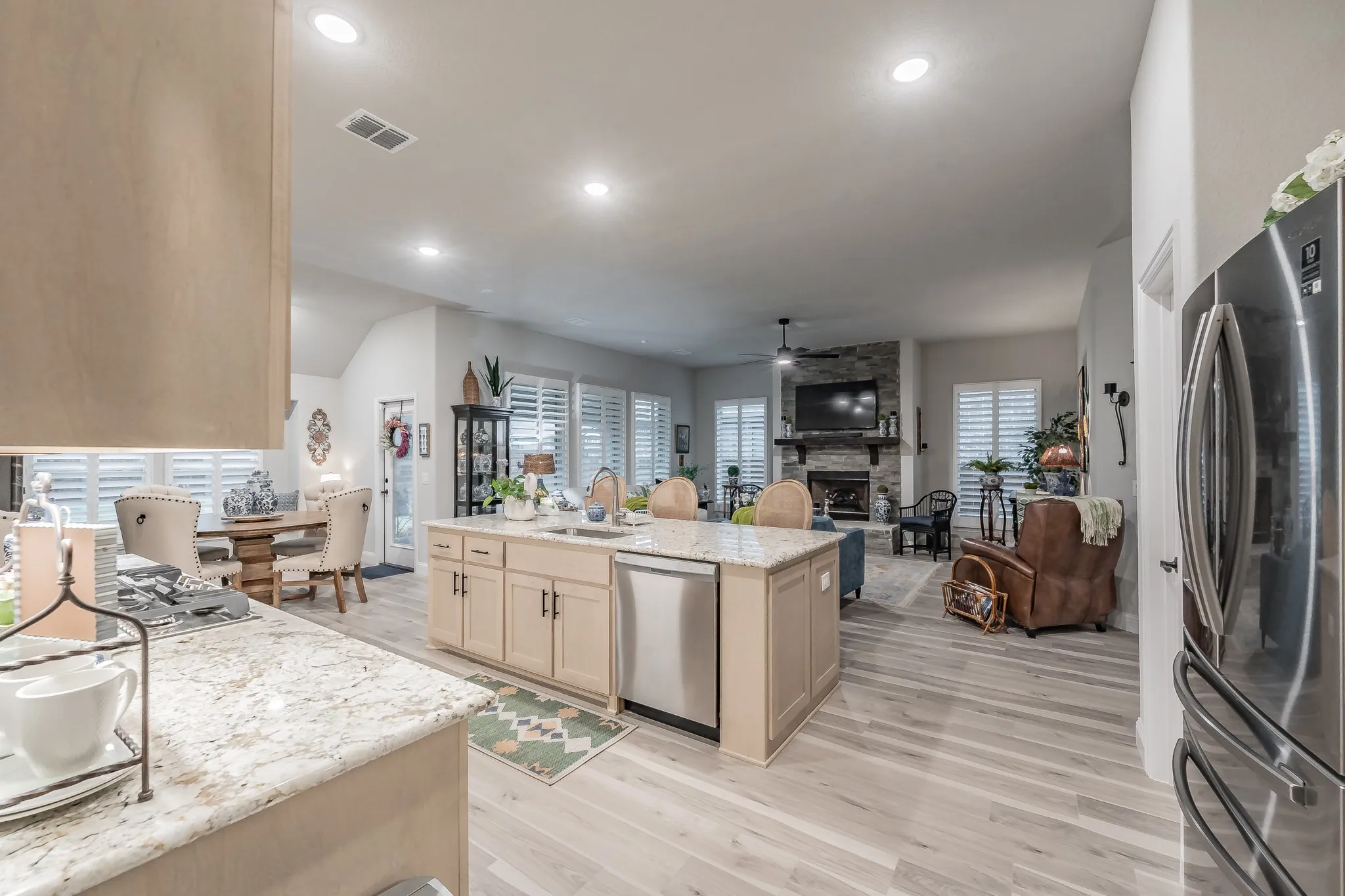 Beautiful granite and stainless steel appliances