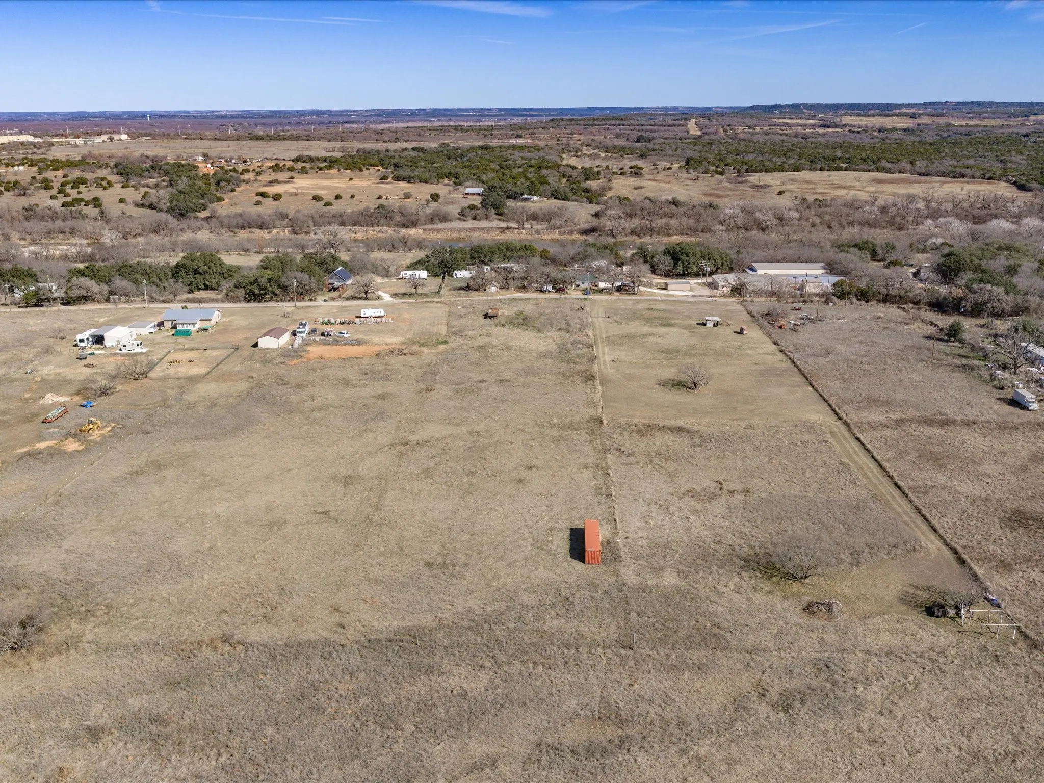 Overview of rural landscape featuring a desert landscape