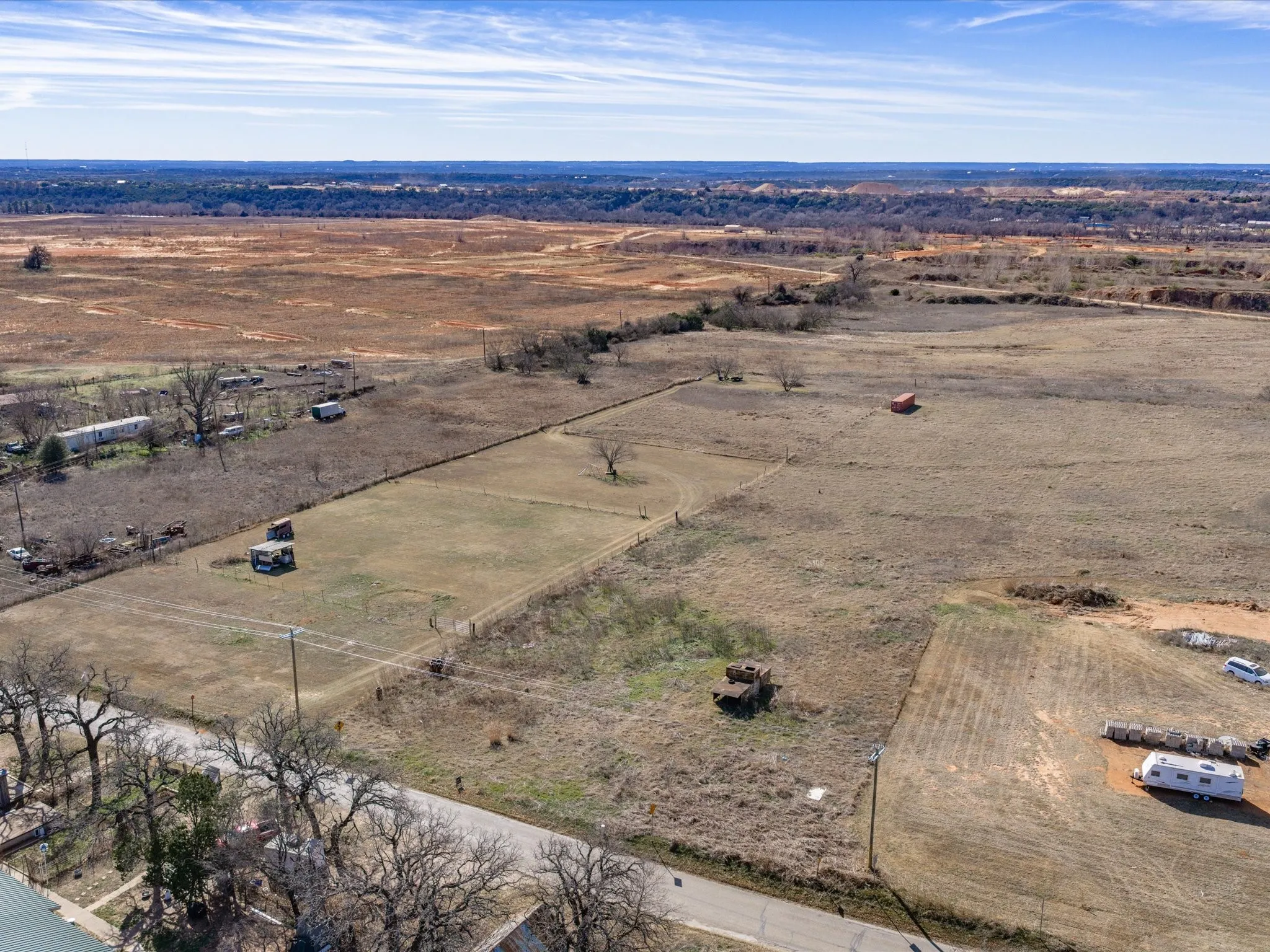 Aerial overview of property's location featuring rural landscape
