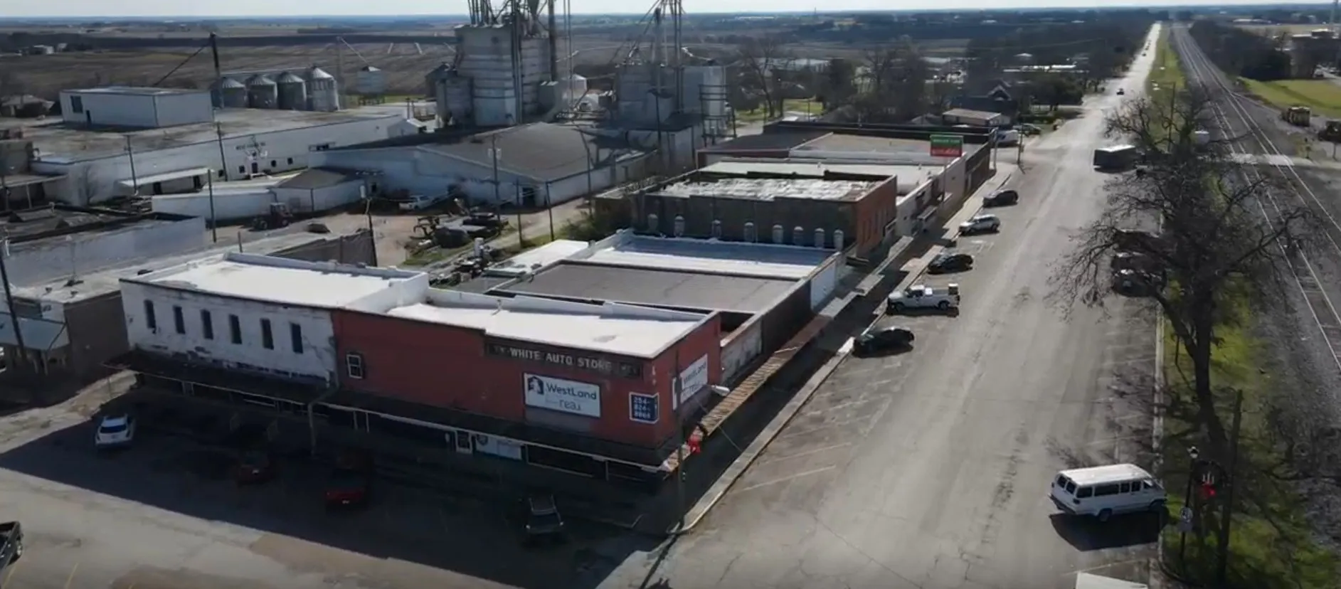 Aerial view of an industrial area