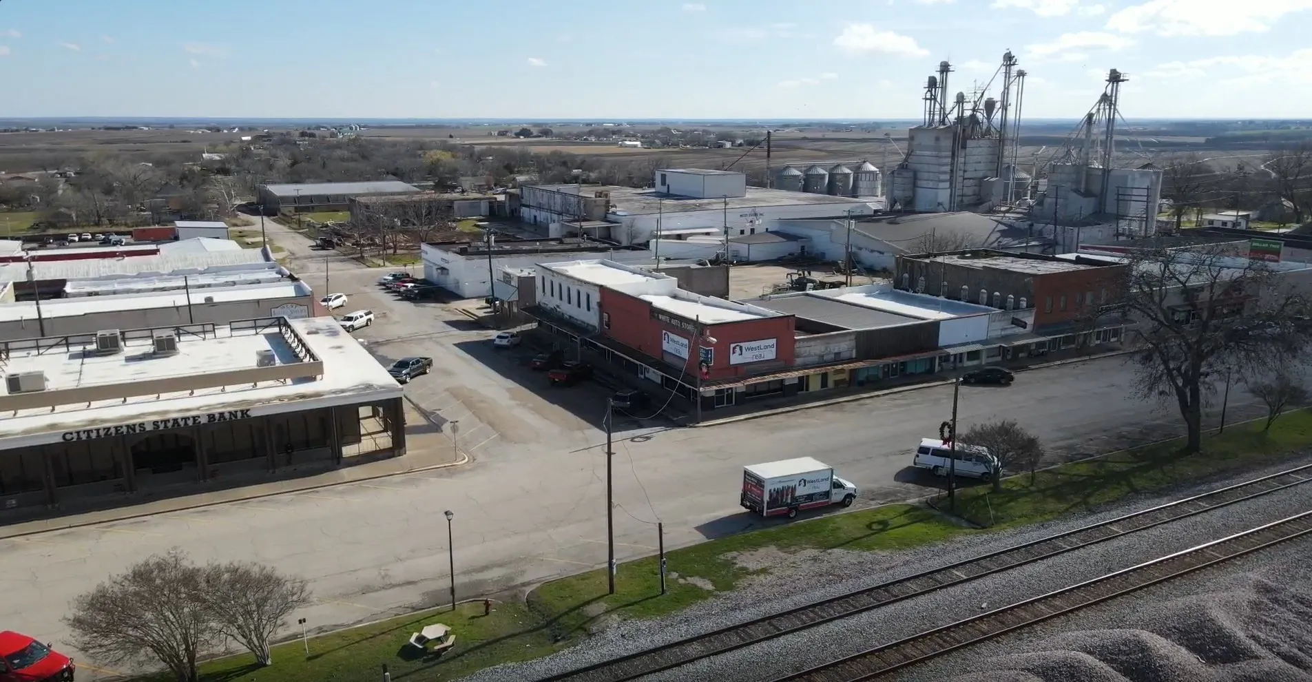 Bird's eye view of industrial structures