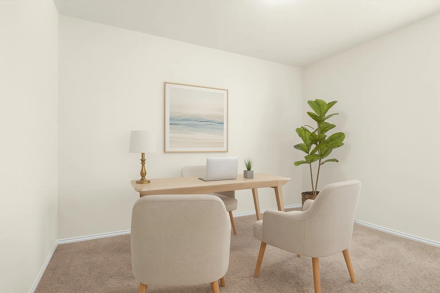removed furniture & virtually staged room