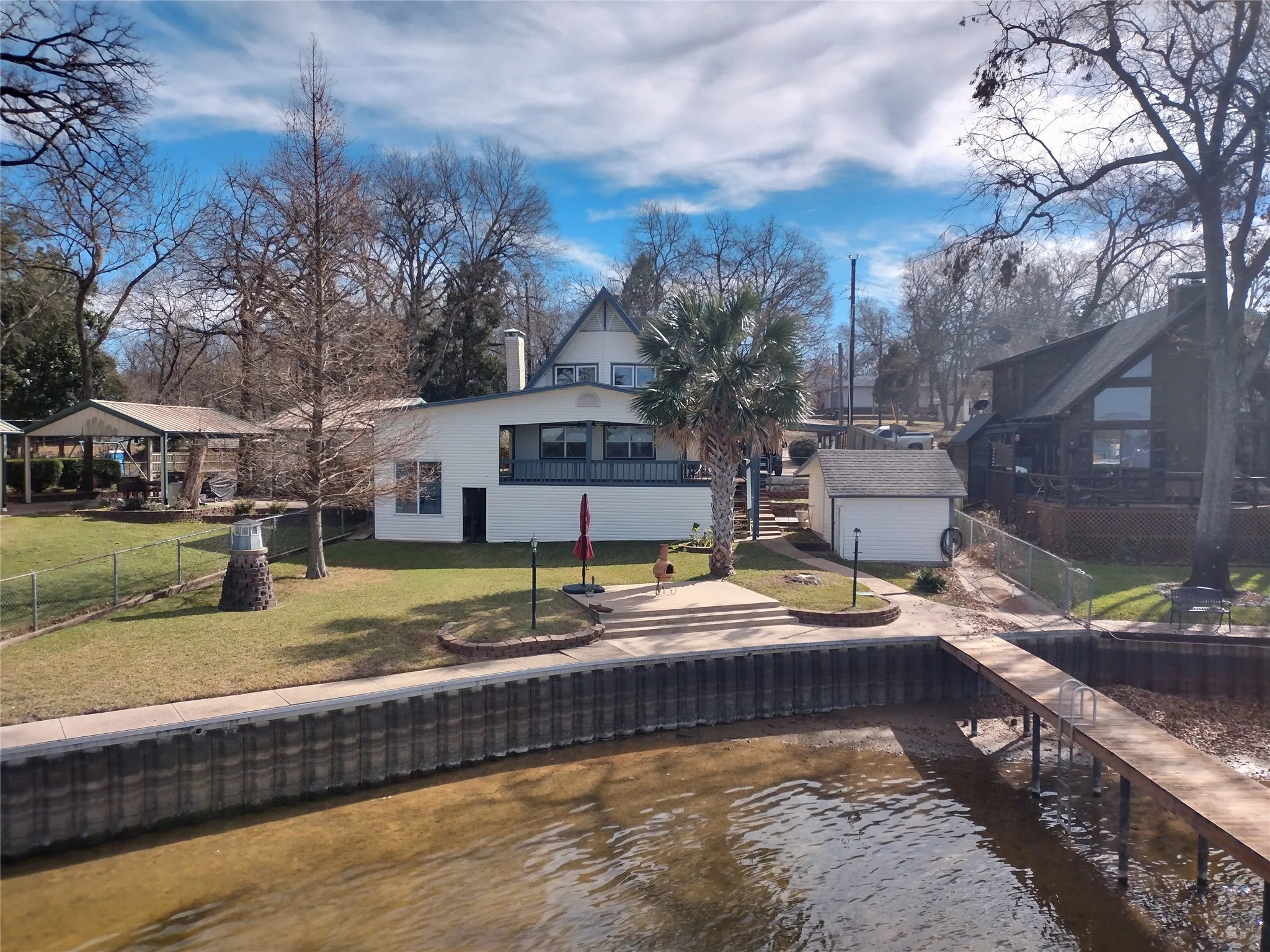 View of home from boathouse