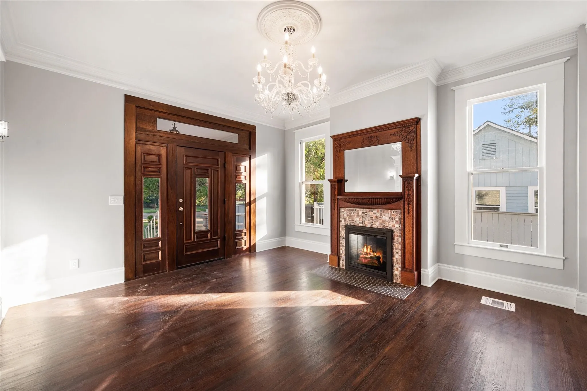 Living room with gas fireplace