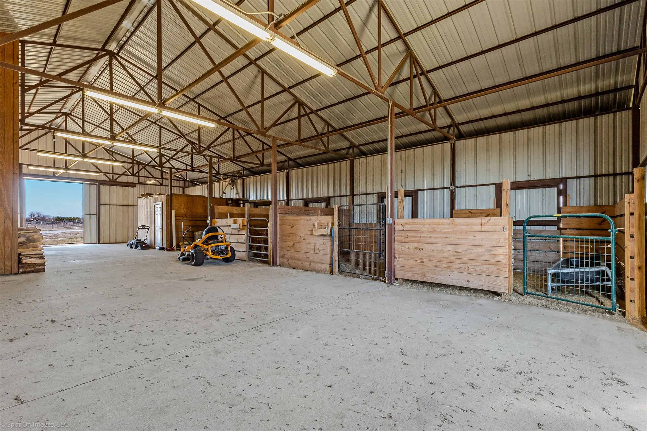View of horse barn