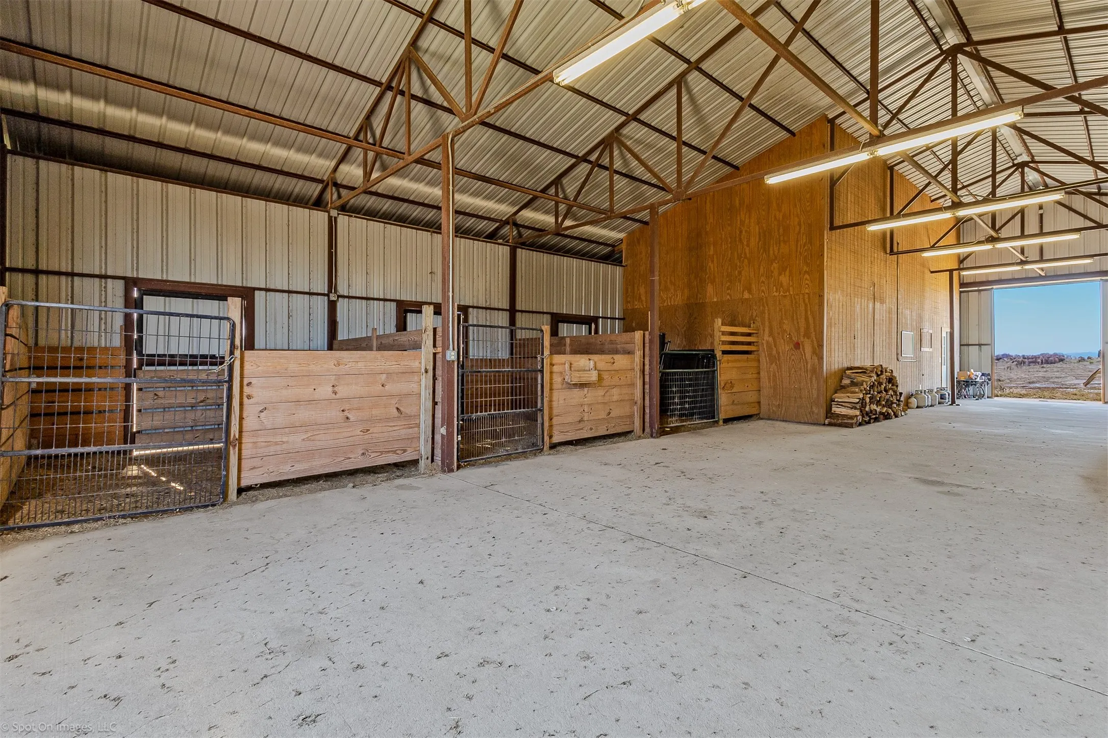 View of horse barn