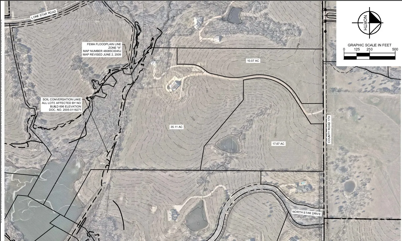 Proposed Available sites of 62 acre tract.