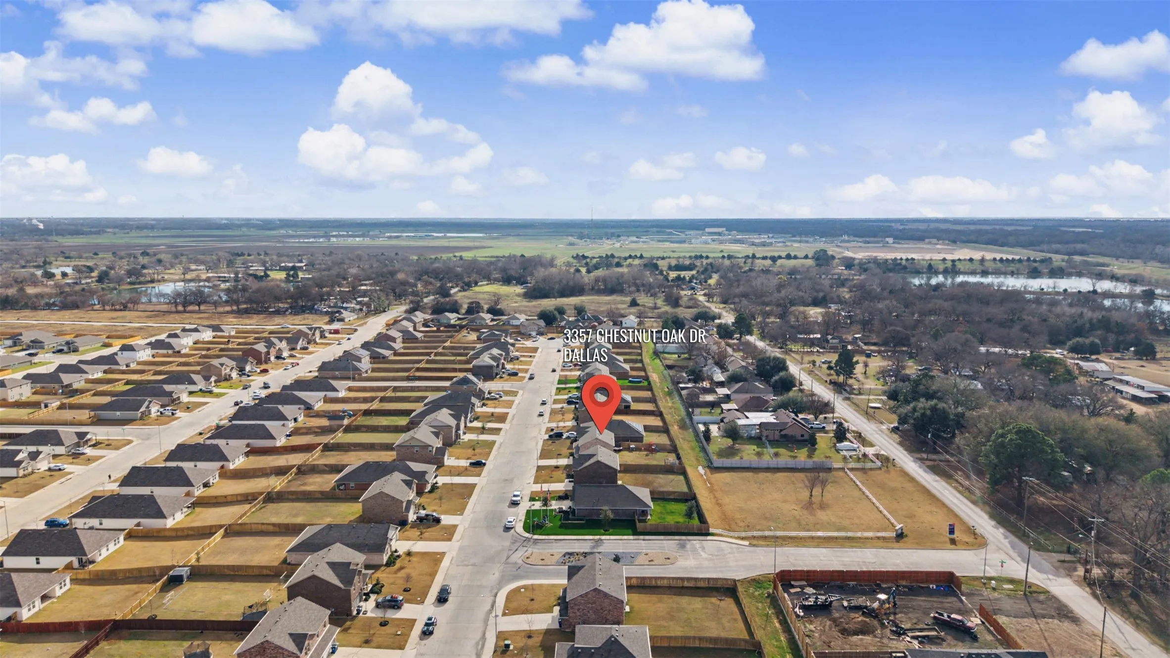 Aerial view of residential area