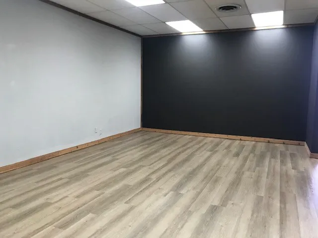 Unfurnished room featuring a paneled ceiling and light wood-type flooring