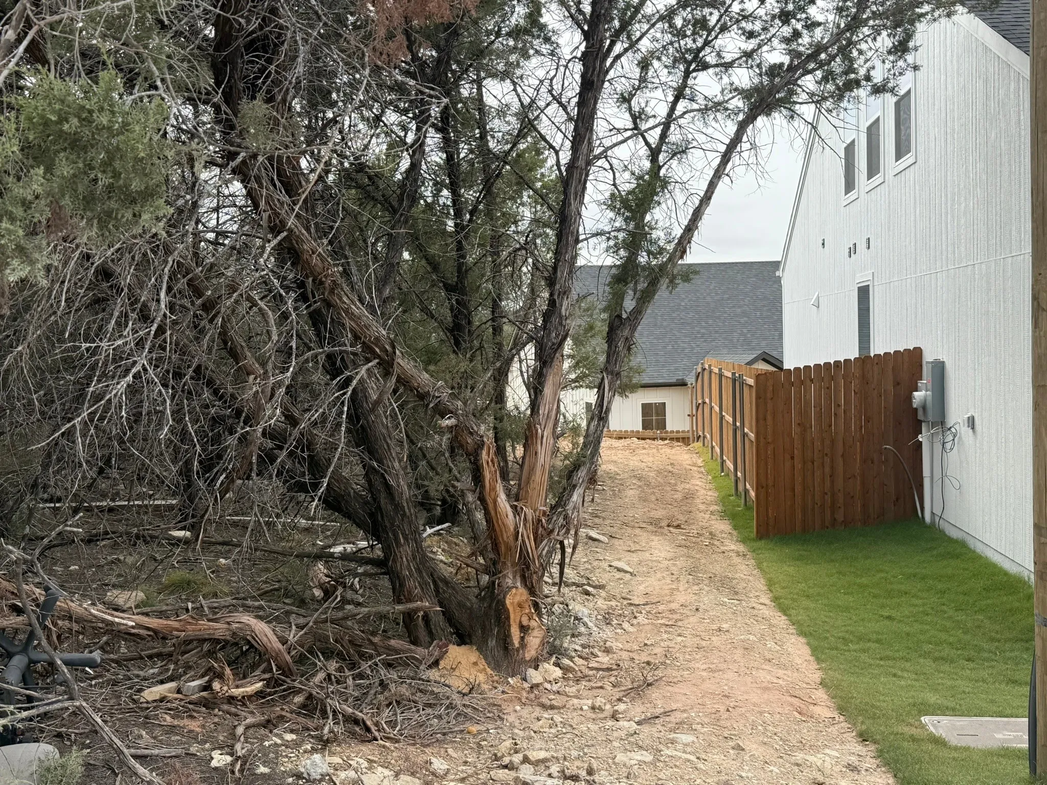 Side view of lot