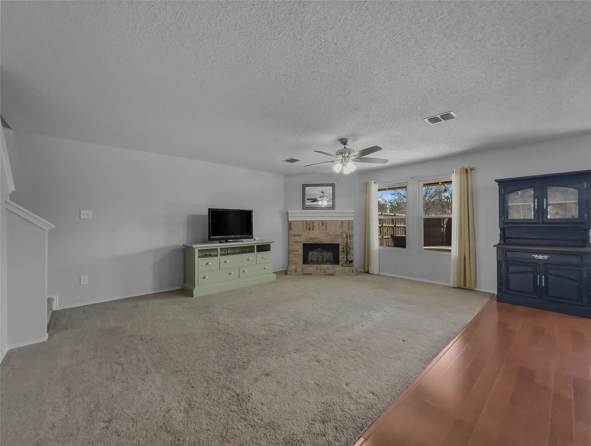 View of downstairs living room from hallway