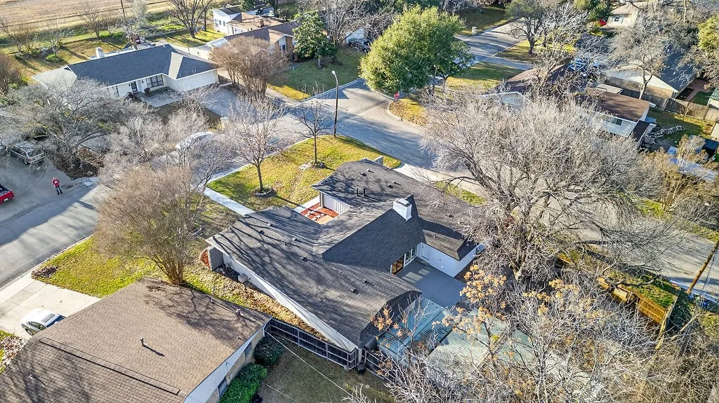 Aerial view of residential area