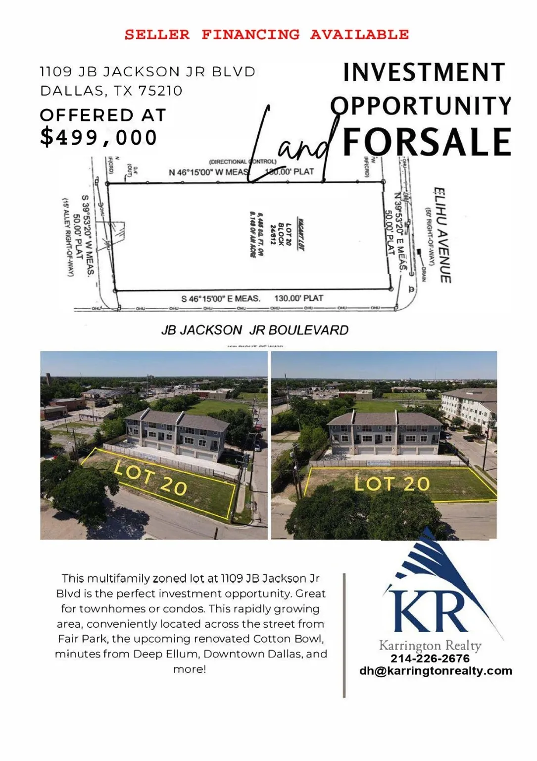 Unimproved Land For Sale in Dallas County , 1109 JB Jackson Jr Boulevard, Dallas, Texas 75210, 0, 0, Garage spaces, 0 Sqft, built in 0, mls#21157807, Real Estate Agent in Dallas, Homes For Sale in Dallas county, Homes For Sale in Dallas, Realtor in Dallas Texas, Real Estate Brokerage Independent Realty Texas, Luminita Cordes Realtor