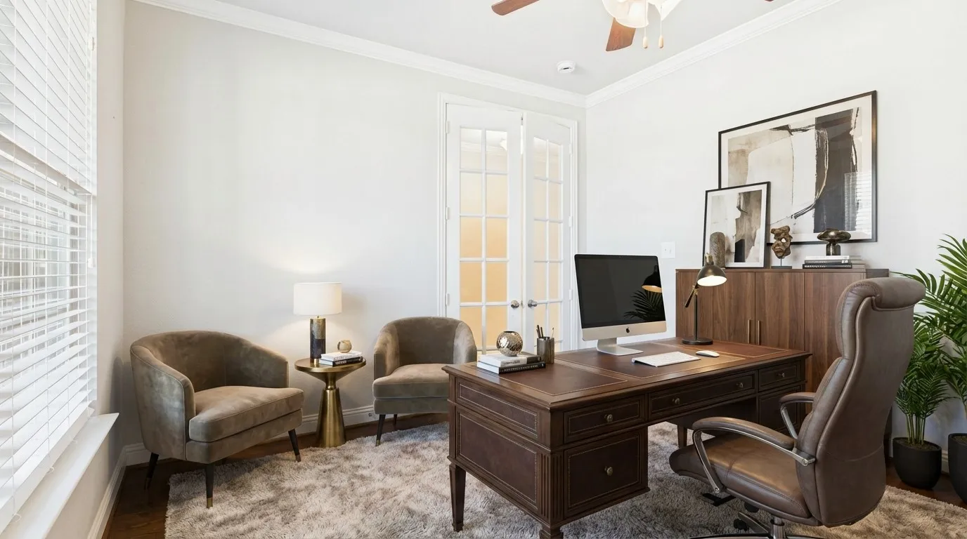 space staged as office