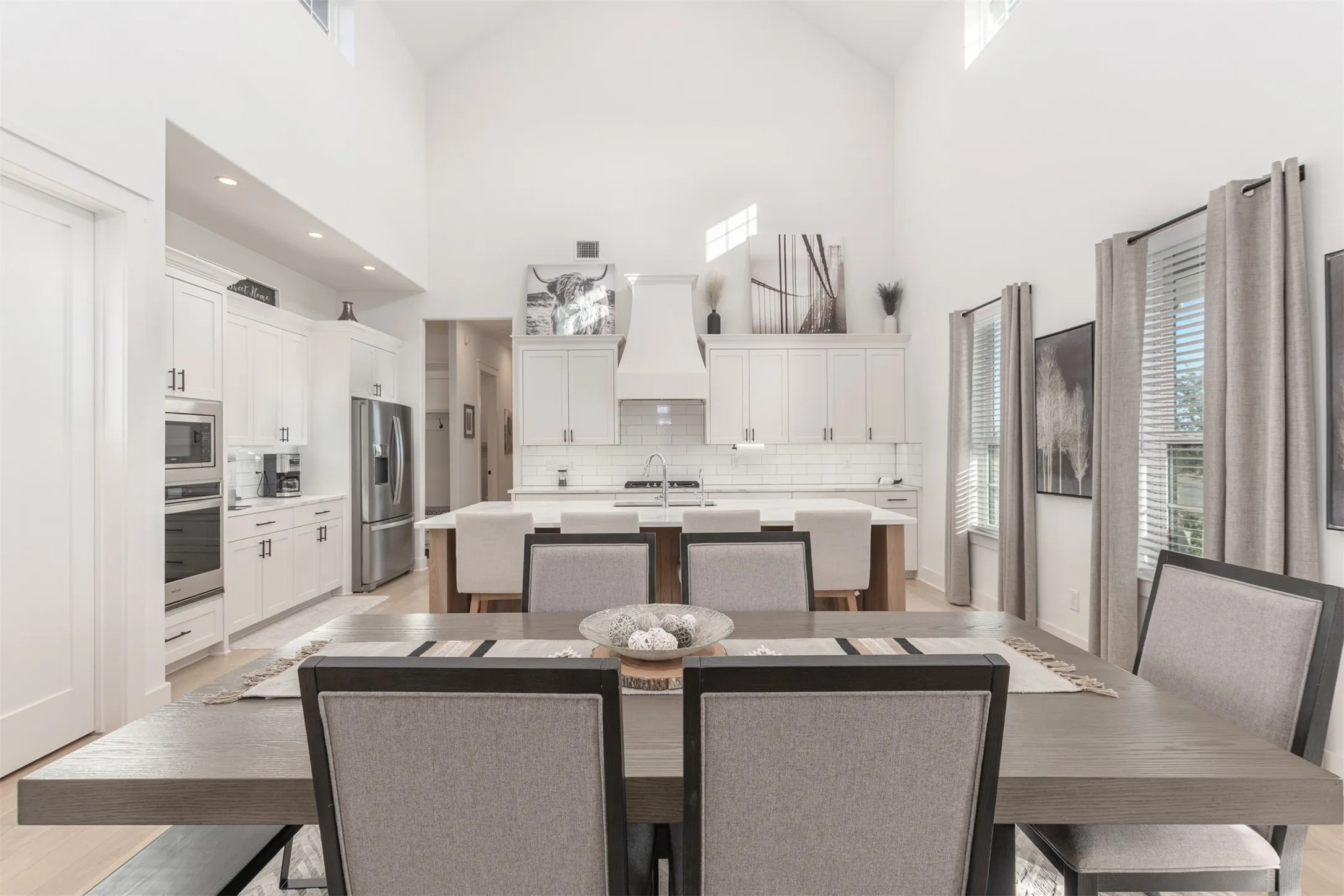 Open Concept - Dining and Kitchen area with oversized Island