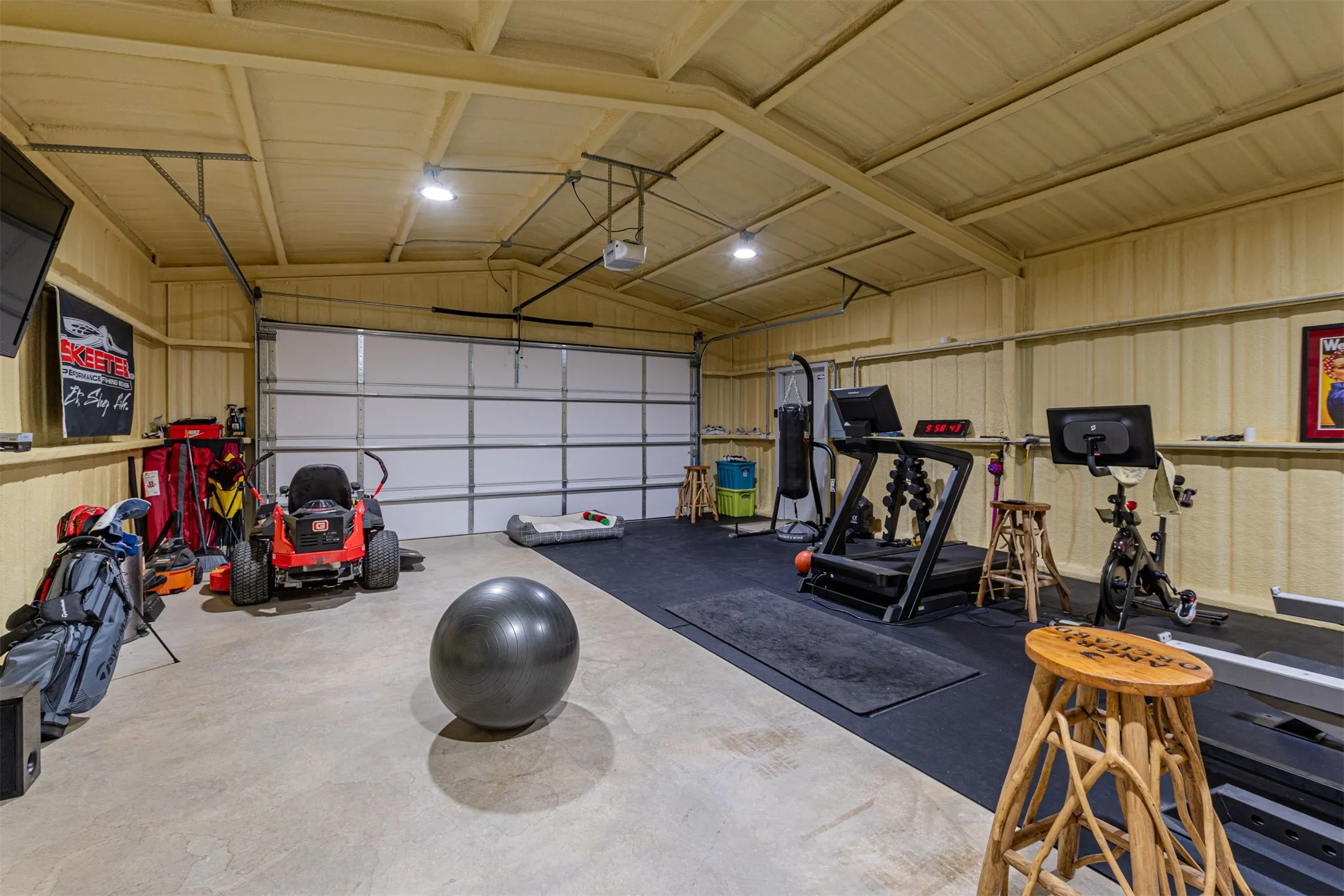 24x30 Shop with 22x30 Carport. Insulated, Mini-Split HVAC, Power, Lights and Insulated Garage Door with Opener