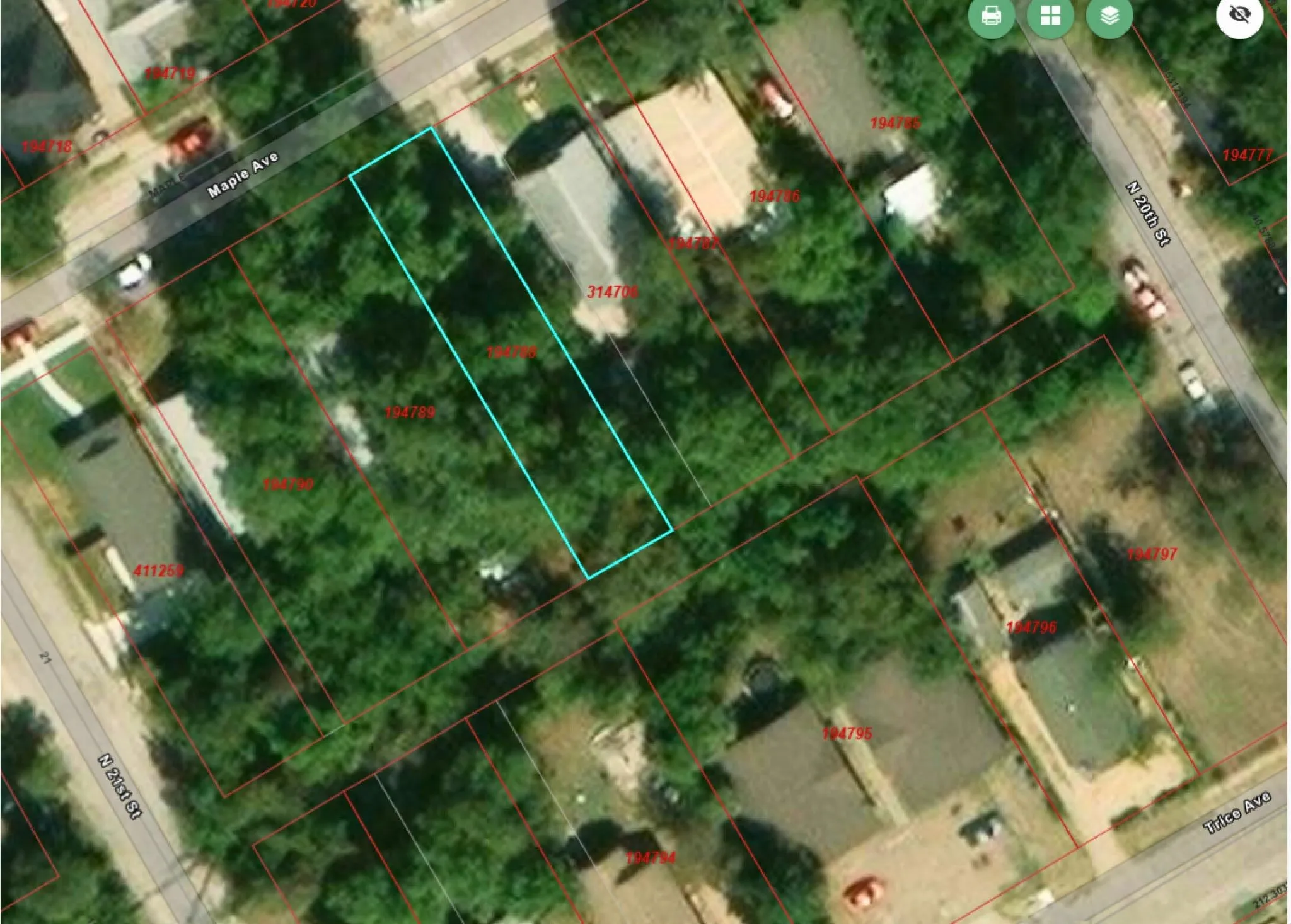 Map of property location featuring property boundaries highlighted