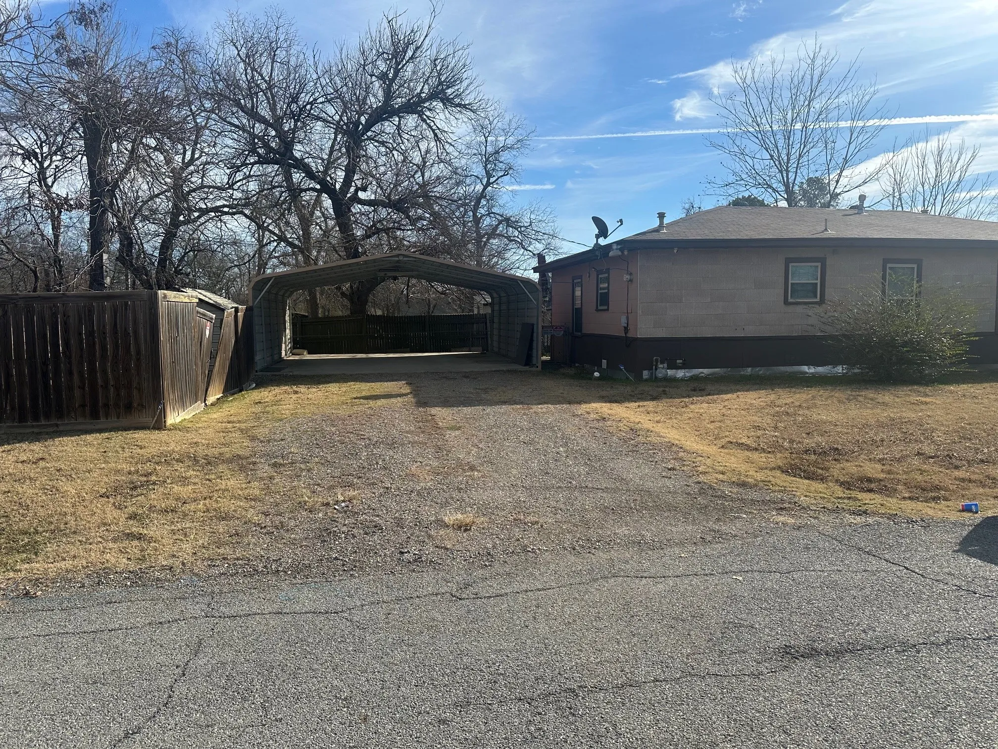 Large covered carport